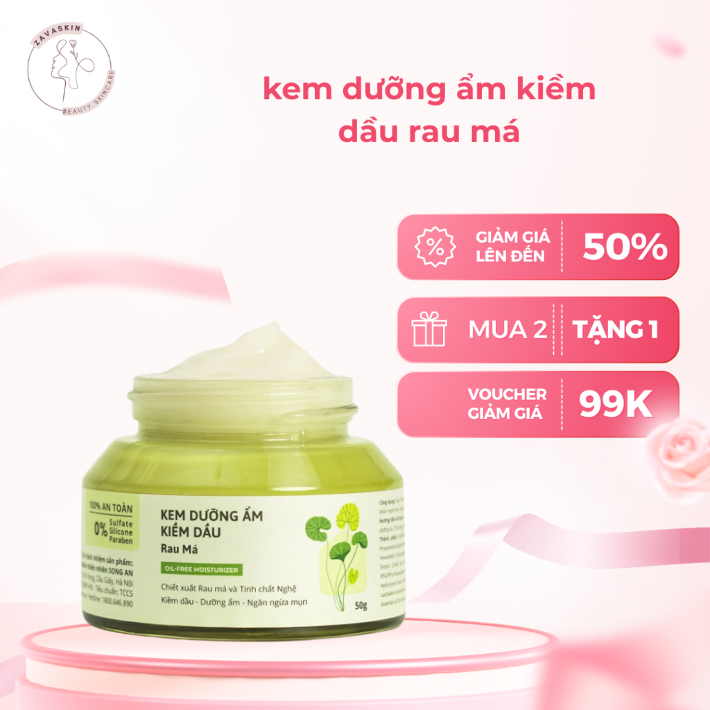 kem dưỡng ẩm kiềm dầu rau má
