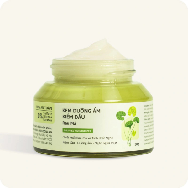 Kem Dưỡng Ẩm Kiềm Dầu Rau Má Cho Da Mụn Da Dầu Nhạy Cảm Cỏ Mềm 50g - Ảnh 3