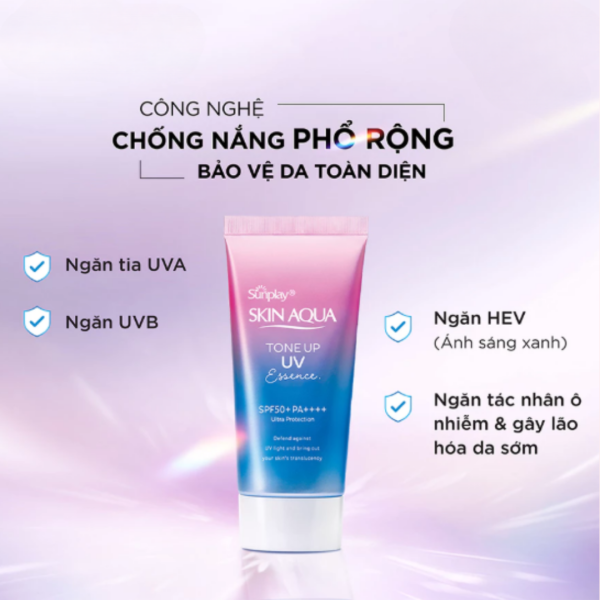 Kem Chống Nắng Nâng Tông Skin Aqua Tone Up UV Essence Lavender SPF50+ PA++++ - Ảnh 2
