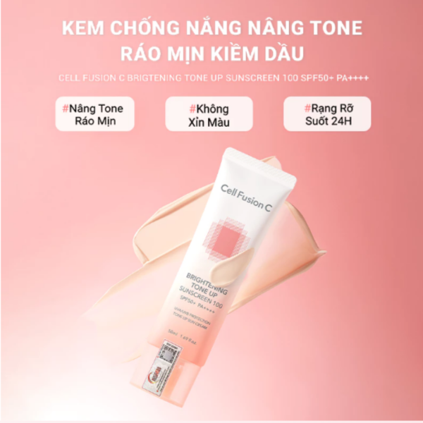 Kem chống nắng nâng tone Cell Fusion C Brightening Tone Up Sunscreen 100 SPF50+ PA++++ 50ml - Ảnh 2