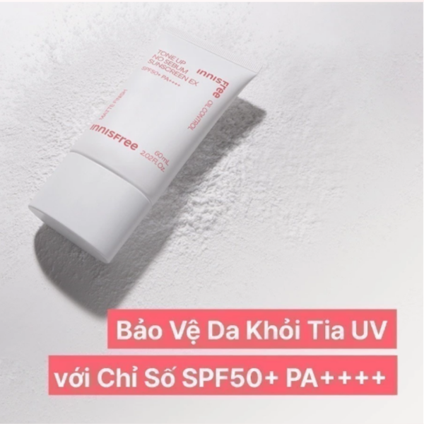 Kem Chống Nắng Nâng Tông Kiềm Dầu Innisfree Tone Up No Sebum EX SPF50+ PA++++ 60ml - Ảnh 4