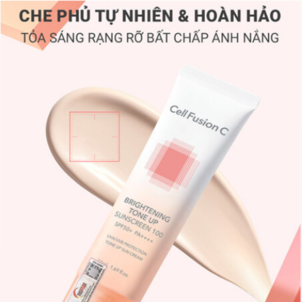 Kem chống nắng nâng tone Cell Fusion C Brightening Tone Up Sunscreen 100 SPF50+ PA++++ 50ml - Ảnh 4
