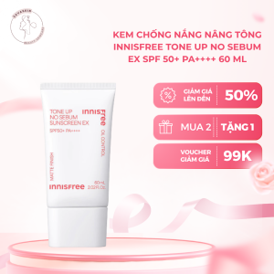 Kem Chống Nắng Nâng Tông Kiềm Dầu Innisfree Tone Up No Sebum EX SPF50+ PA++++ 60ml